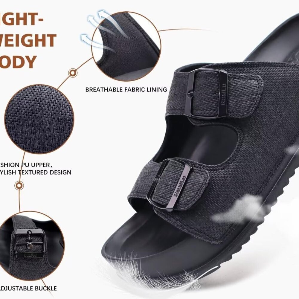 Women's Leather Sandals with Arch Support Cushioned Orthopedic Summer Shoes - Picture 5 of 7